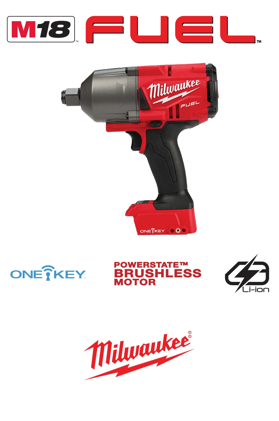 Imexco, FUEL  ONE-KEY ┬╛ΓÇ¥ HIGH TORQUE IMPACT WRENCH WITH FRICTION RING  M18  ONEFHIWF34-0X